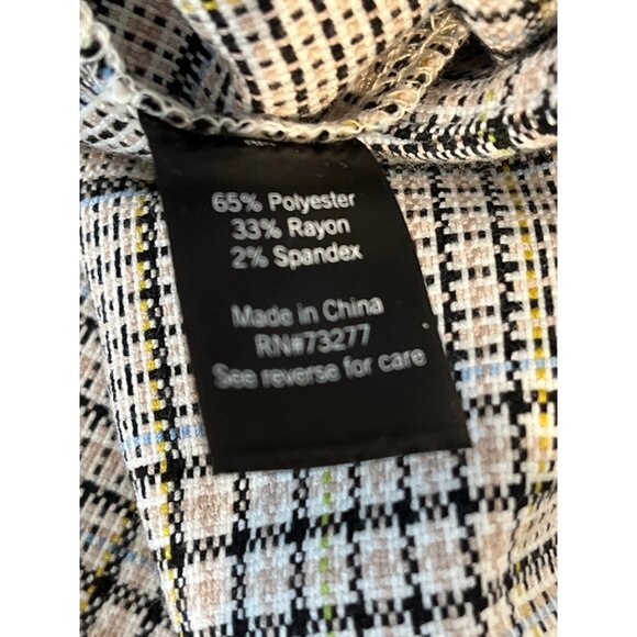 SO Wide Leg Pants Women’s 3 High Rise Plaid Tan Black Work Casual - Picture 4 of 8